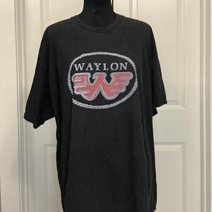 Vintage Waylon Jennings Black Graphic Tee | Country Music Shirt – Size XL